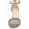 imageAllegra K Womens Open Toe Printed Ankle Strap Chunky High Heel SandalsBlack White