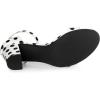 imageAllegra K Womens Open Toe Printed Ankle Strap Chunky High Heel SandalsWhite