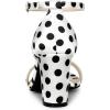 imageAllegra K Womens Open Toe Printed Ankle Strap Chunky High Heel SandalsWhite