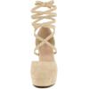 imageAllegra K Womens Platform Block Heel Lace Up Pumps SandalsBeige