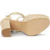imageAllegra K Womens Platform Block Heel Lace Up Pumps SandalsBeige