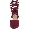 imageAllegra K Womens Platform Block Heel Lace Up Pumps SandalsBurgundy
