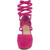 imageAllegra K Womens Platform Block Heel Lace Up Pumps SandalsHot Pink
