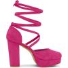 imageAllegra K Womens Platform Block Heel Lace Up Pumps SandalsHot Pink