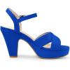 imageAllegra K Womens Platform Chunky Heels Slingback SandalsDeep Blue