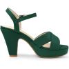 imageAllegra K Womens Platform Chunky Heels Slingback SandalsGreen