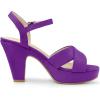 imageAllegra K Womens Platform Chunky Heels Slingback SandalsPurple