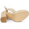 imageAllegra K Womens Platform Lace Up Clear Chunky Heels SandalsBeige