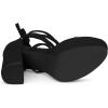 imageAllegra K Womens Platform Lace Up Clear Chunky Heels SandalsBlack