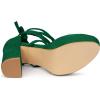 imageAllegra K Womens Platform Lace Up Clear Chunky Heels SandalsDark Green