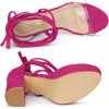 imageAllegra K Womens Platform Lace Up Clear Chunky Heels SandalsHot Pink