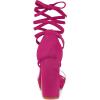 imageAllegra K Womens Platform Lace Up Clear Chunky Heels SandalsHot Pink