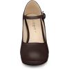 imageAllegra K Womens Platform Round Toe Ankle Strap Mary Jane Shoes Pump Stiletto Heel PumpsCoffee