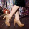 imageAllegra K Womens Platform Round Toe Ankle Strap Mary Jane Shoes Pump Stiletto Heel PumpsNude
