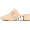 imageAllegra K Womens Pointed Toe Slip on Block Heel Sandals MulesBeige