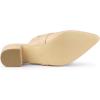 imageAllegra K Womens Pointed Toe Slip on Block Heel Sandals MulesBeige