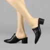 imageAllegra K Womens Pointed Toe Slip on Block Heel Sandals MulesBlack