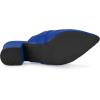 imageAllegra K Womens Pointed Toe Slip on Block Heel Sandals MulesBlue