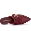 imageAllegra K Womens Pointed Toe Slip on Block Heel Sandals MulesBurgundy