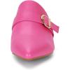 imageAllegra K Womens Pointed Toe Slip on Block Heel Sandals MulesHot Pink