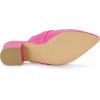 imageAllegra K Womens Pointed Toe Slip on Block Heel Sandals MulesHot Pink