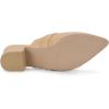 imageAllegra K Womens Pointed Toe Slip on Block Heel Sandals MulesKhaki