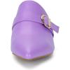 imageAllegra K Womens Pointed Toe Slip on Block Heel Sandals MulesPurple