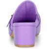 imageAllegra K Womens Pointed Toe Slip on Block Heel Sandals MulesPurple