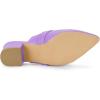 imageAllegra K Womens Pointed Toe Slip on Block Heel Sandals MulesPurple