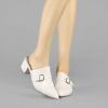 imageAllegra K Womens Pointed Toe Slip on Block Heel Sandals MulesWhite