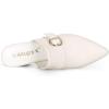 imageAllegra K Womens Pointed Toe Slip on Block Heel Sandals MulesWhite