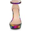 imageAllegra K Womens Printed Clear Platform Chunky Heel SandalsColorful