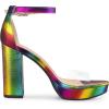 imageAllegra K Womens Printed Clear Platform Chunky Heel SandalsColorful