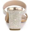 imageAllegra K Womens Rhinestone Chunky Heel Slide Heel SandalsRose Gold