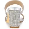imageAllegra K Womens Rhinestone Chunky Heel Slide Heel SandalsSilver