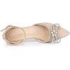 imageAllegra K Womens Rhinestones Bow Ankle Strap Stiletto Heel Sandals PumpsBeige