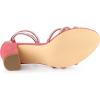 imageAllegra K Womens Rhinestones Strappy Chunky Heel SandalsWatermelon Red