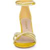 imageAllegra K Womens Rhinestones Strappy Chunky Heel SandalsYellow