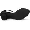 imageAllegra K Womens Satin Open Toe Ankle Strap Chunky Heels SandalsBlack
