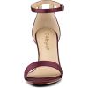imageAllegra K Womens Satin Open Toe Ankle Strap Chunky Heels SandalsBurgundy