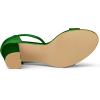 imageAllegra K Womens Satin Open Toe Ankle Strap Chunky Heels SandalsGreen