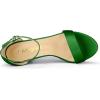 imageAllegra K Womens Satin Open Toe Ankle Strap Chunky Heels SandalsGreen