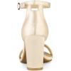 imageAllegra K Womens Satin Open Toe Ankle Strap Chunky Heels SandalsNude