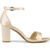 imageAllegra K Womens Satin Open Toe Ankle Strap Chunky Heels SandalsNude
