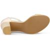imageAllegra K Womens Satin Open Toe Ankle Strap Chunky Heels SandalsNude