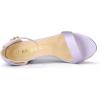 imageAllegra K Womens Satin Open Toe Ankle Strap Chunky Heels SandalsPurple