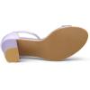 imageAllegra K Womens Satin Open Toe Ankle Strap Chunky Heels SandalsPurple