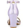 imageAllegra K Womens Satin Open Toe Ankle Strap Chunky Heels SandalsPurple