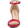 imageAllegra K Womens Satin Open Toe Ankle Strap Chunky Heels SandalsRed