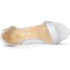 imageAllegra K Womens Satin Open Toe Ankle Strap Chunky Heels SandalsSilver